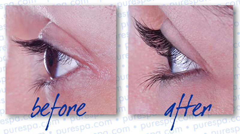 Lash Perm before and 
after photo